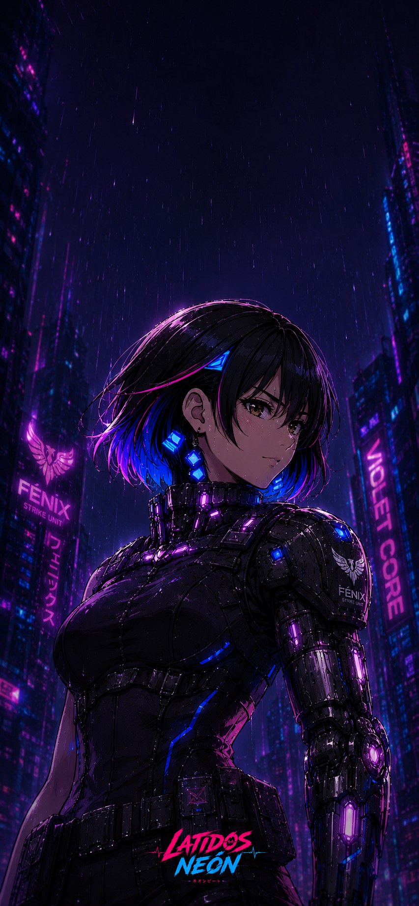 Spectra bajo lluvia en tonos violeta