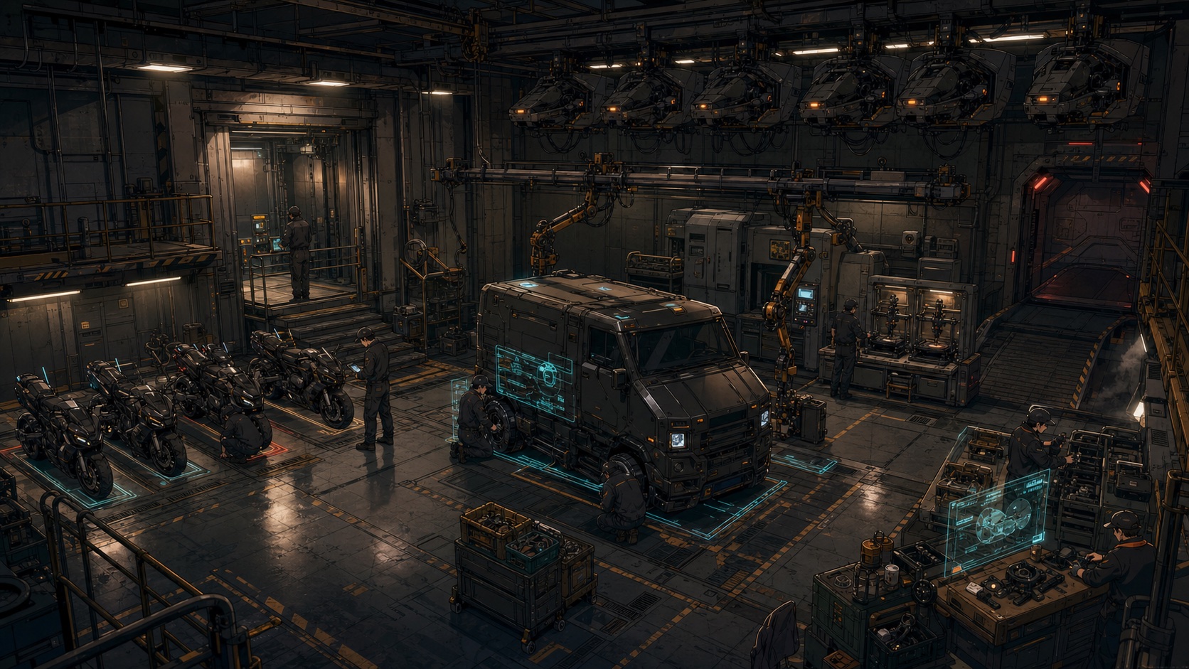 Hangar de mantenimiento y despliegue de Ember dentro del NIDO